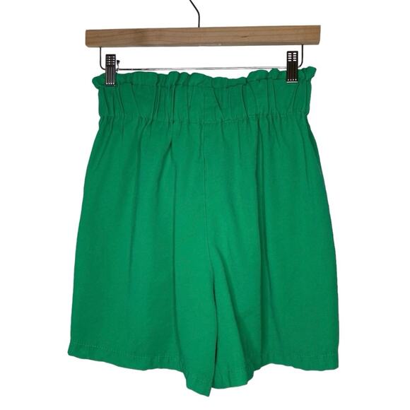 Reserved Eco Aware High Rise Paper Bag Belt Shorts Women’s US 4 Minimalist Green - Picture 3 of 12